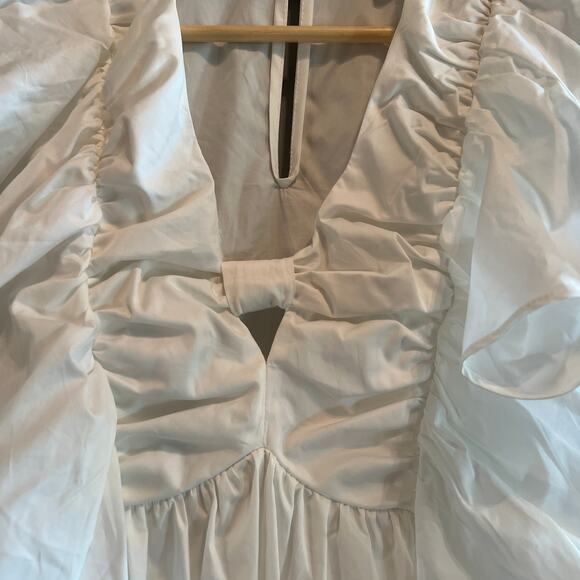 Mable White Ruffle Sleeve Mini Dress Size S - Picture 4 of 8